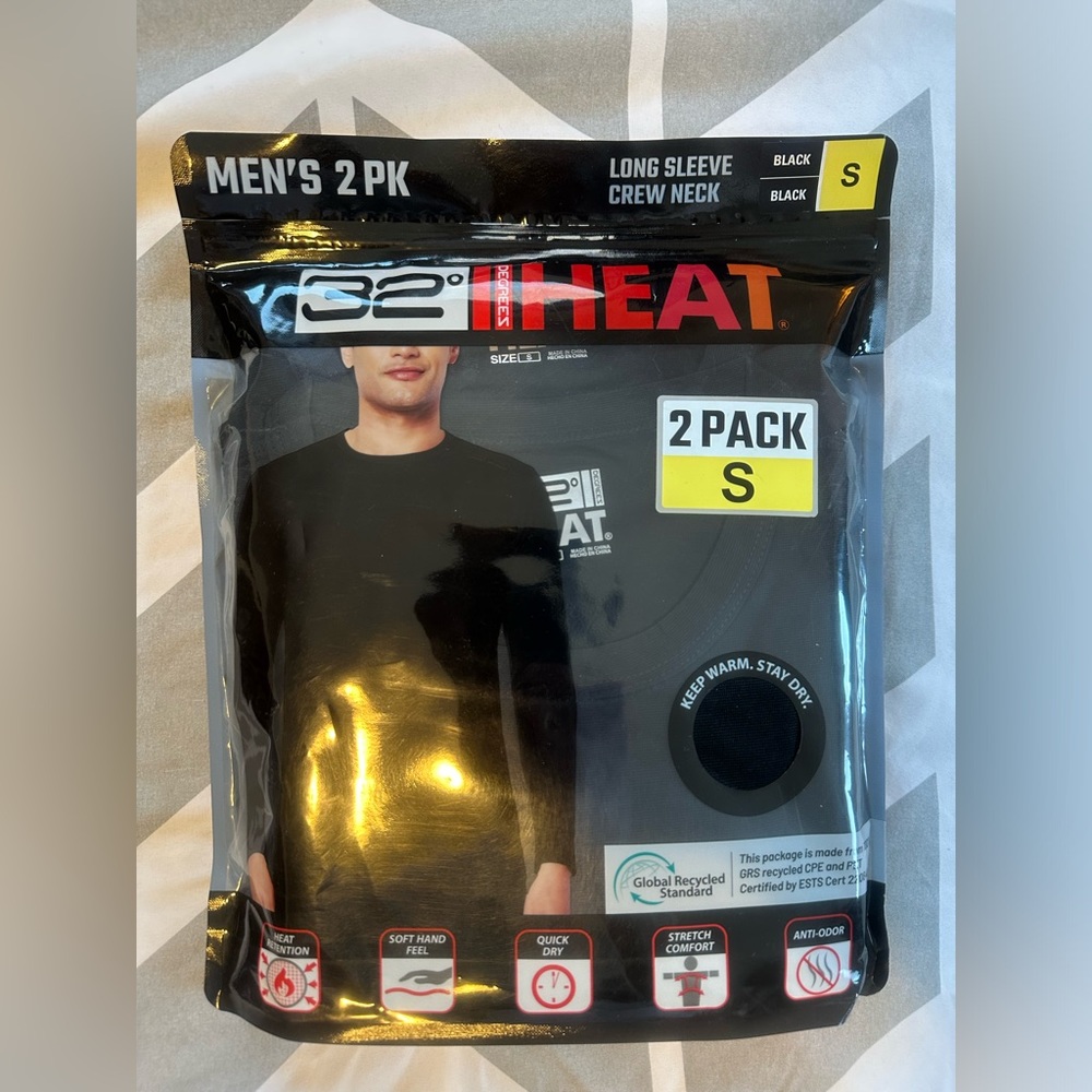 32 Degrees Men's Heat Long Sleeve Crew Neck Tee, 2-pack/ Various Sizes (NWT) - Picture 2 of 7